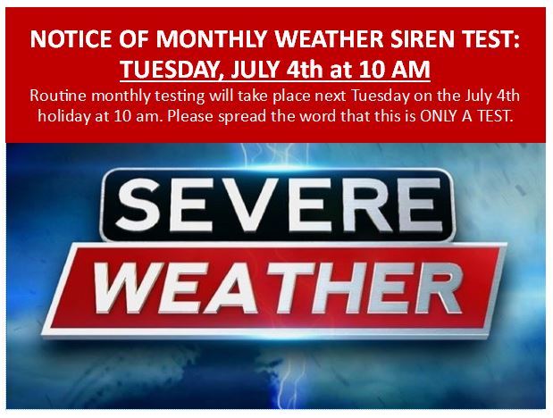 SEVERE WEATHER TEST ALERT