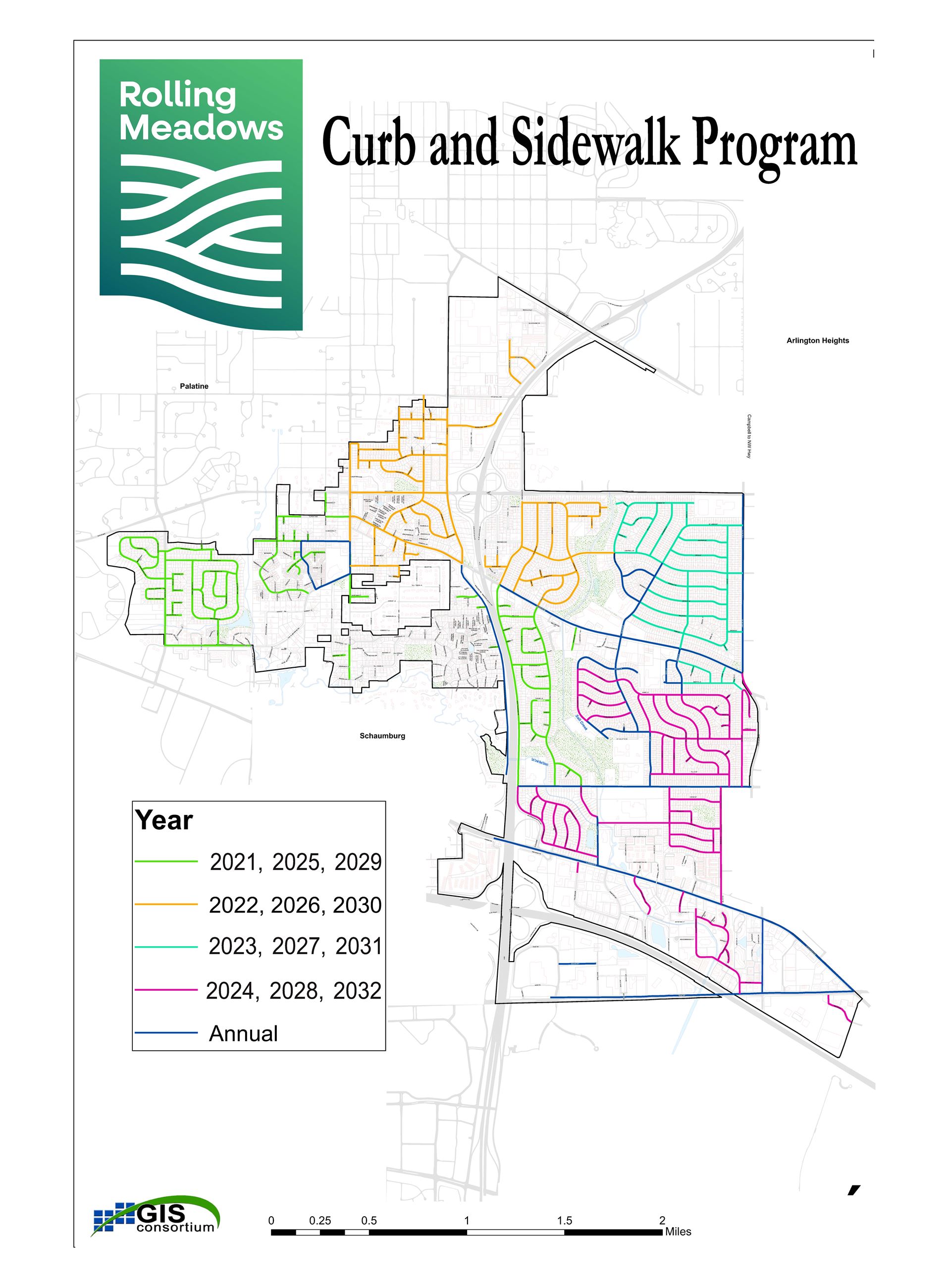 Curb and Sidewalk map